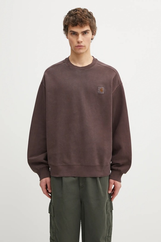 Бавовняна кофта Carhartt WIP Vista Sweat гладкий коричневий I029522.33HGD
