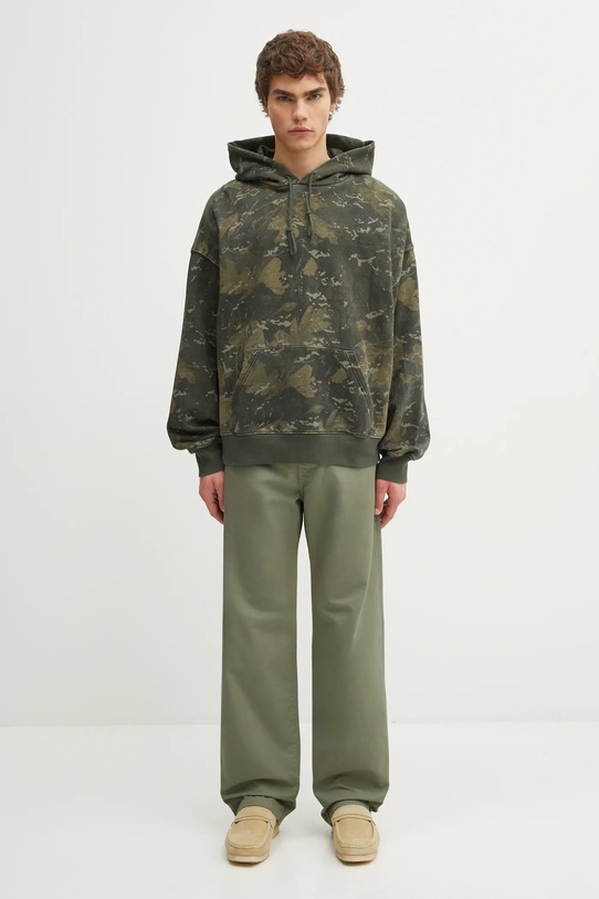 Carhartt WIP bluza bawełniana Hooded Benton Sweat I034589.38TGD zielony