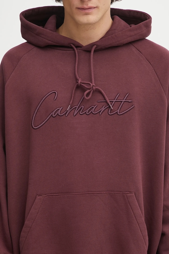 Carhartt WIP bluza bawełniana Hooded Ray Sweat bordowy I035640.33KXX