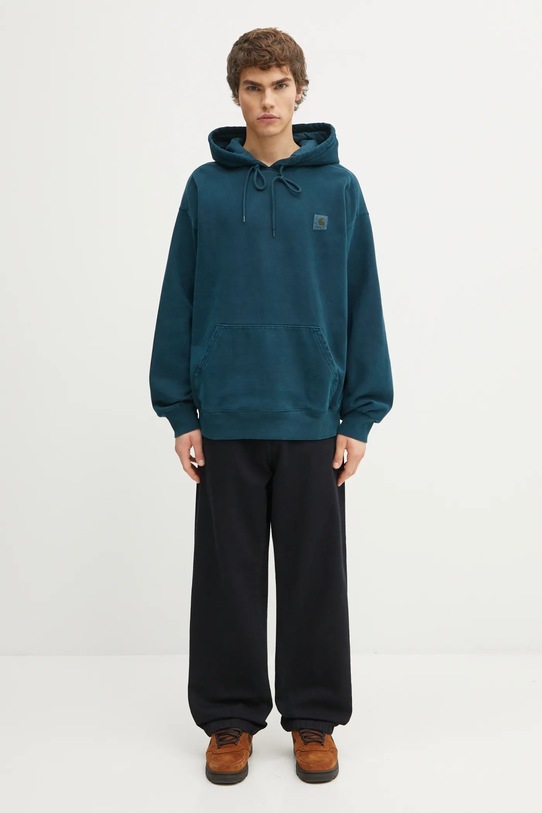 Carhartt WIP bluza bawełniana Hooded Vista Sweat I029523.0AUGD turkusowy