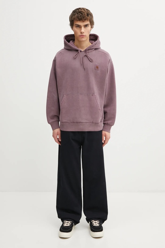 Βαμβακερή μπλούζα Carhartt WIP Hooded Vista Sweat I029523.33IGD μωβ
