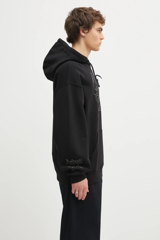 Памучен суичър Carhartt WIP Hooded Hackwork Sweat черен I035641.2JQXX