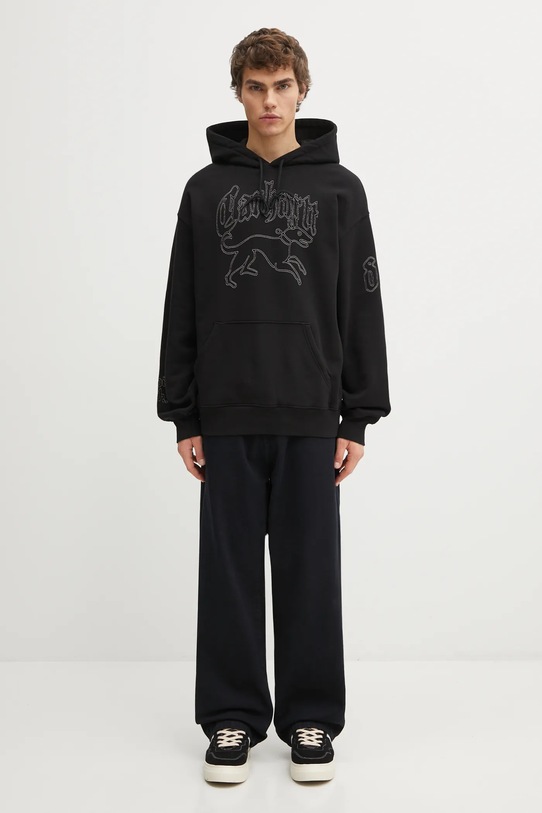 Памучен суичър Carhartt WIP Hooded Hackwork Sweat I035641.2JQXX