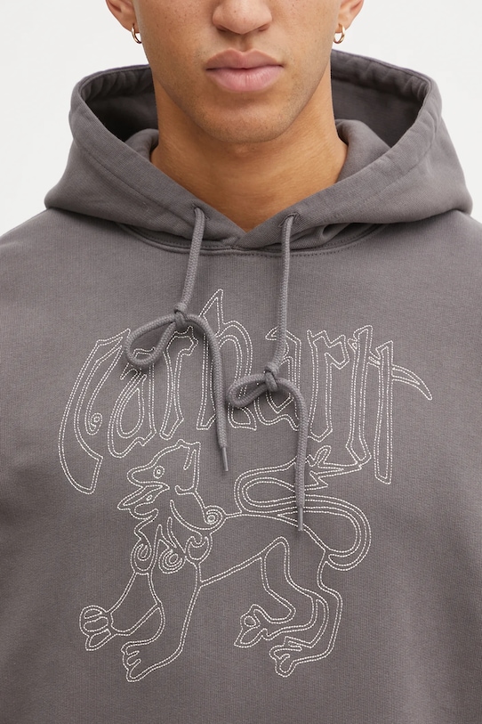 Carhartt WIP bluza bawełniana Hooded Hackwork Sweat brązowy I035641.3EGXX