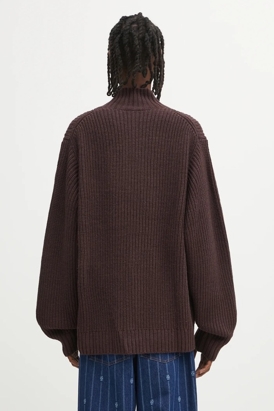 Odzież Carhartt WIP sweter z dodatkiem wełny Detroit Half Zip Sweater I035398.33HXX brązowy