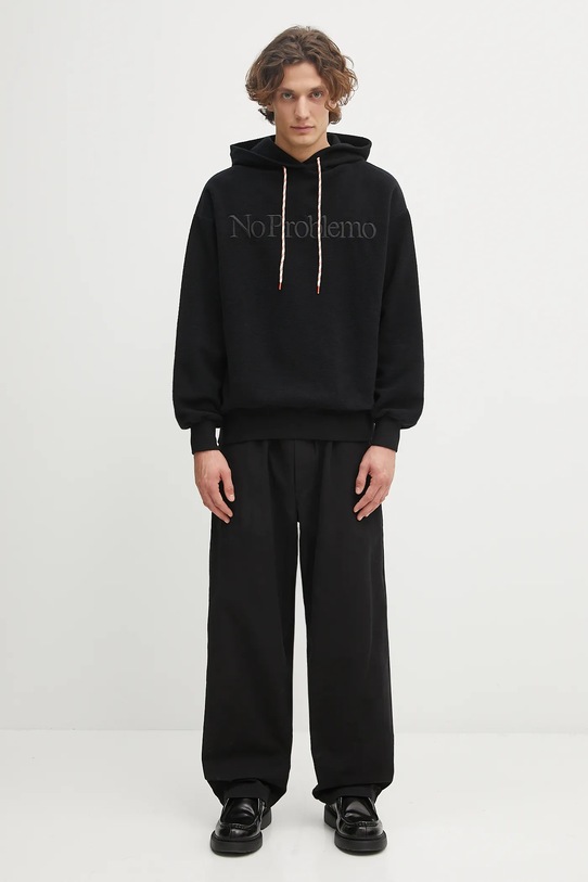 No Problemo bluza bawełniana Reverse Fleece Hoodie NP2002204 czarny