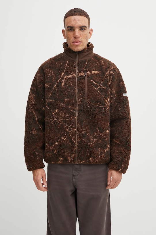 No Problemo bluza polarowa Zip Through Fleece bez kaptura brązowy NP7000504