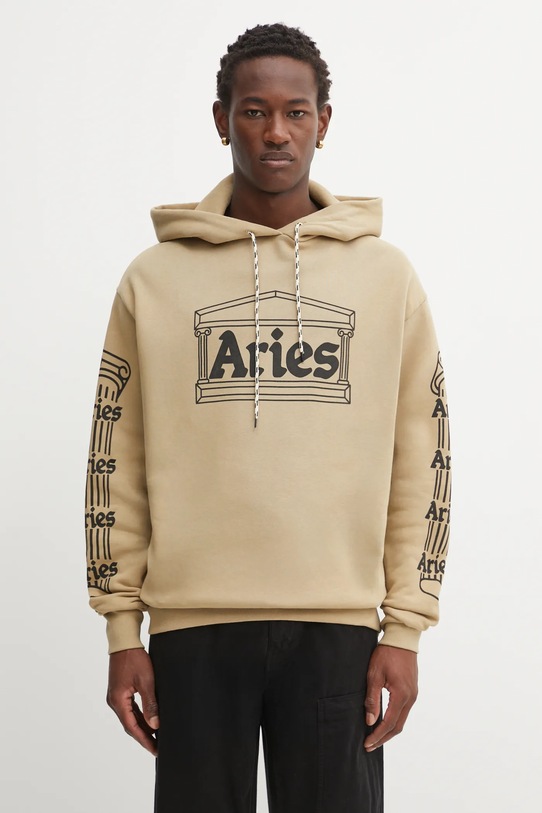 Βαμβακερή μπλούζα Aries Temple βαμβάκι μπεζ AR2001204