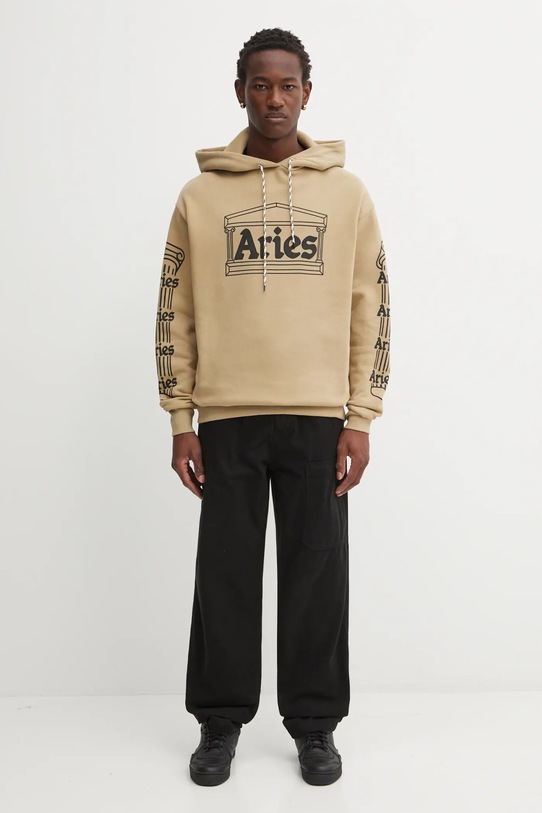 Βαμβακερή μπλούζα Aries Temple AR2001204 μπεζ