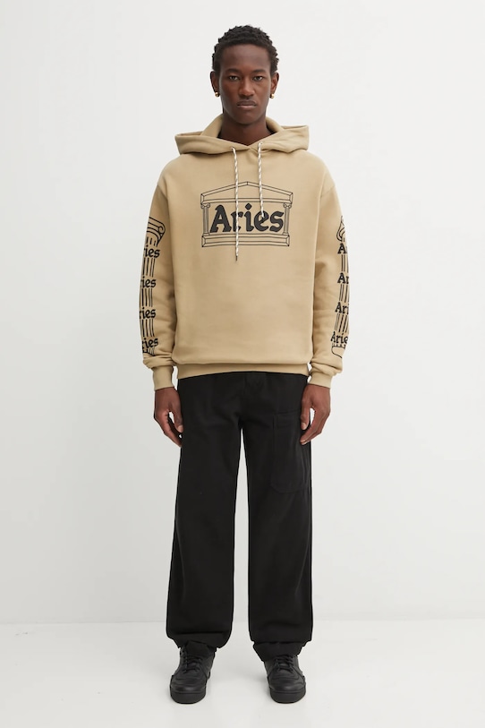 Bombažen pulover Aries Temple AR2001204 bež