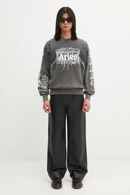 Aries bluza bawełniana Overlord AR2003604 szary