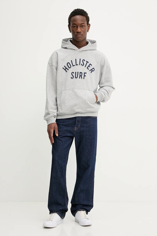 Dukserica Hollister Co. KI322.5388.122 siva AW25