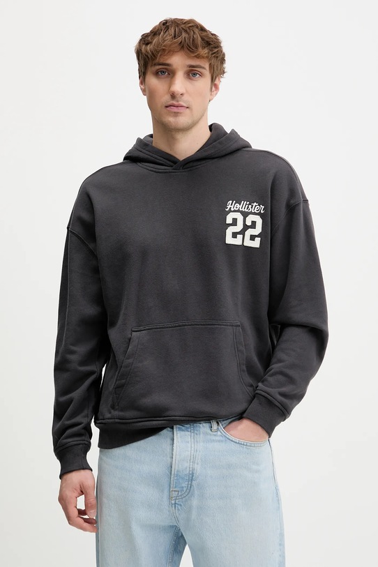 Μπλούζα Hollister Co. απλικέ γκρί KI322.5388.901