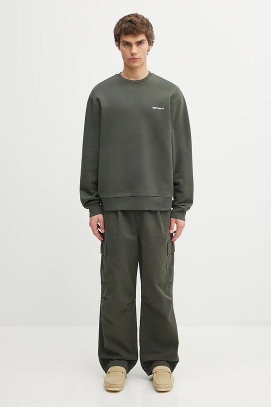 Хлопковая кофта Carhartt WIP Script Embroidery I034496.3CDXX зелёный
