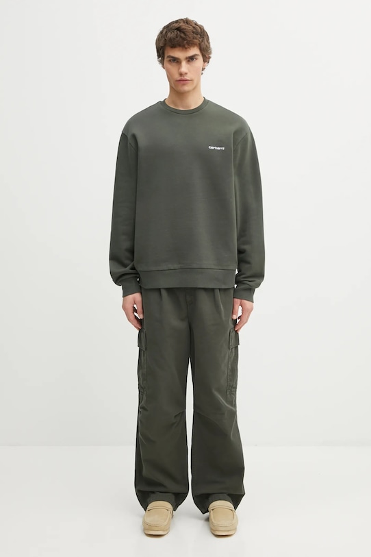 Бавовняна кофта Carhartt WIP Script Embroidery I034496.3CDXX зелений