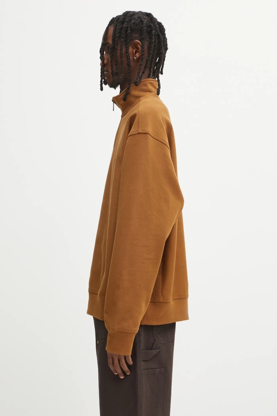 Carhartt WIP bluza Half Zip American Script I027014.HZXX brązowy AW25