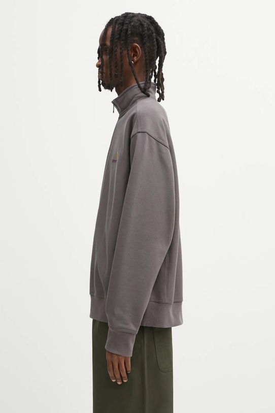 Carhartt WIP bluza Half Zip American Script I027014.33CXX szary AW25