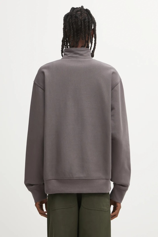 Odzież Carhartt WIP bluza Half Zip American Script I027014.33CXX szary