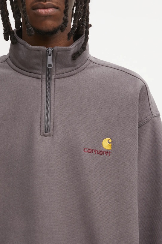 Carhartt WIP bluza Half Zip American Script szary I027014.33CXX