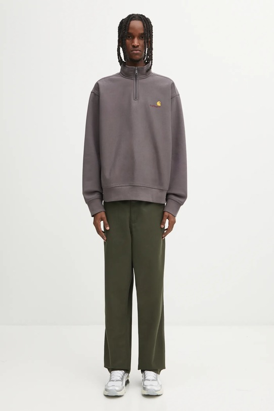 Carhartt WIP bluza Half Zip American Script I027014.33CXX szary
