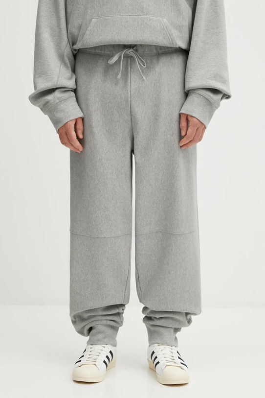 Carhartt WIP spodnie dresowe American Script Jogging dzianina szary I027042.V6XX