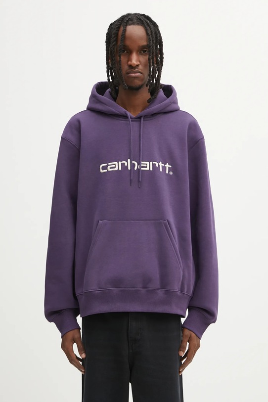 Carhartt WIP bluza Hooded Carhartt z kapturem fioletowy I030547.38IXX