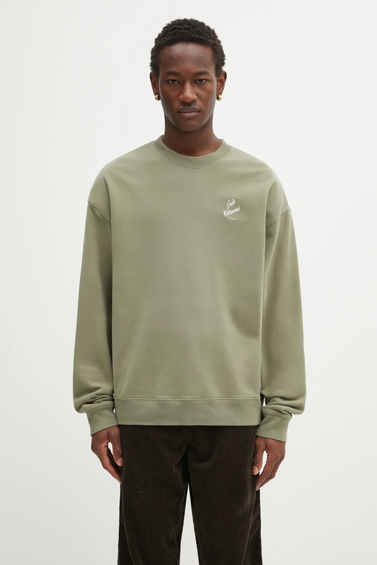 Café Kitsuné bluza bawełniana Relax bawełna zielony PU00301KM0330