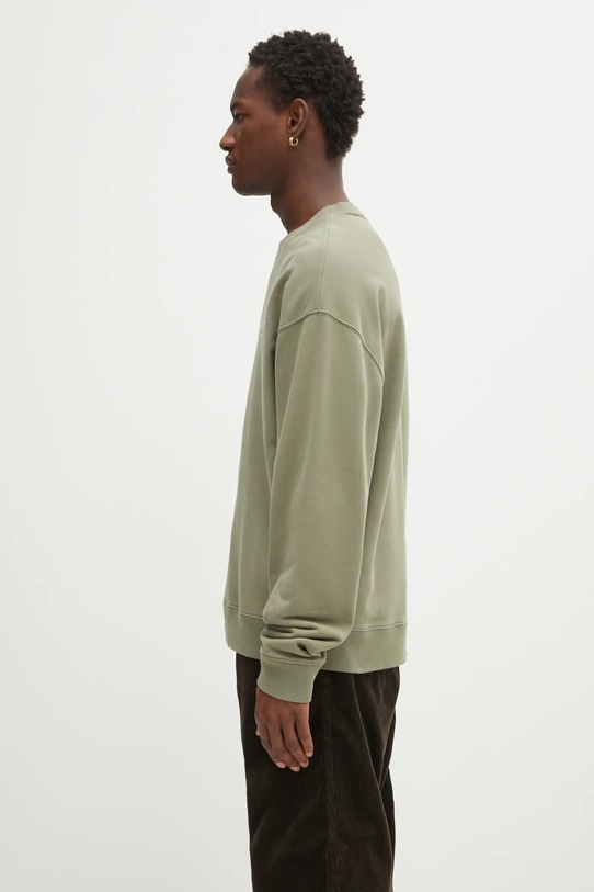 Café Kitsuné bluza bawełniana Relax PU00301KM0330 zielony AW25