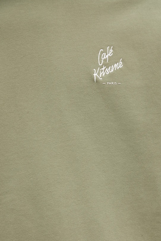 Café Kitsuné bluza bawełniana Relax zielony PU00301KM0330