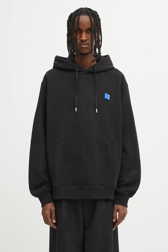Ader Error bluza bawełniana HOODIE z kapturem czarny BO42FYHD0101BK