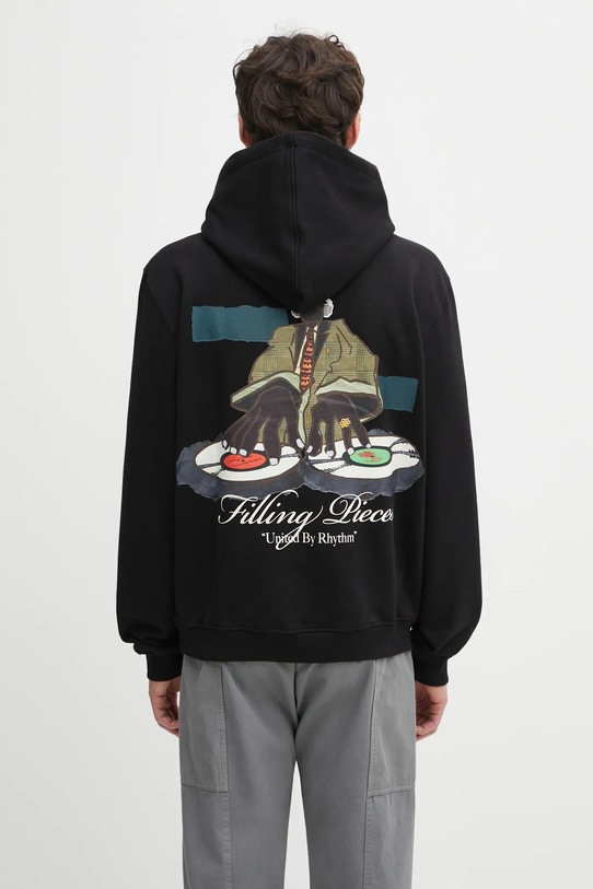 Filling Pieces bluza bawełniana Hoodie DJ nadruk czarny 422532501241