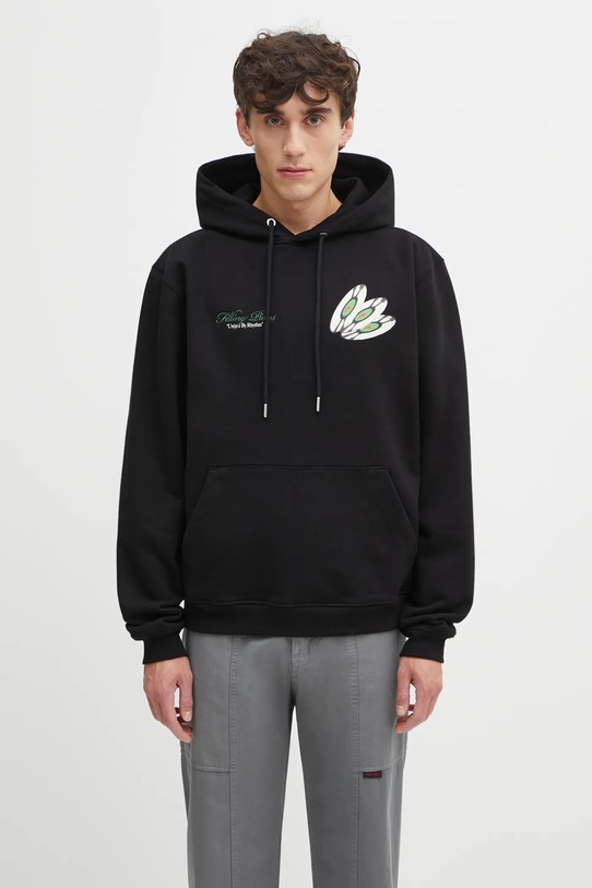 Odzież Filling Pieces bluza bawełniana Hoodie DJ 422532501241 czarny