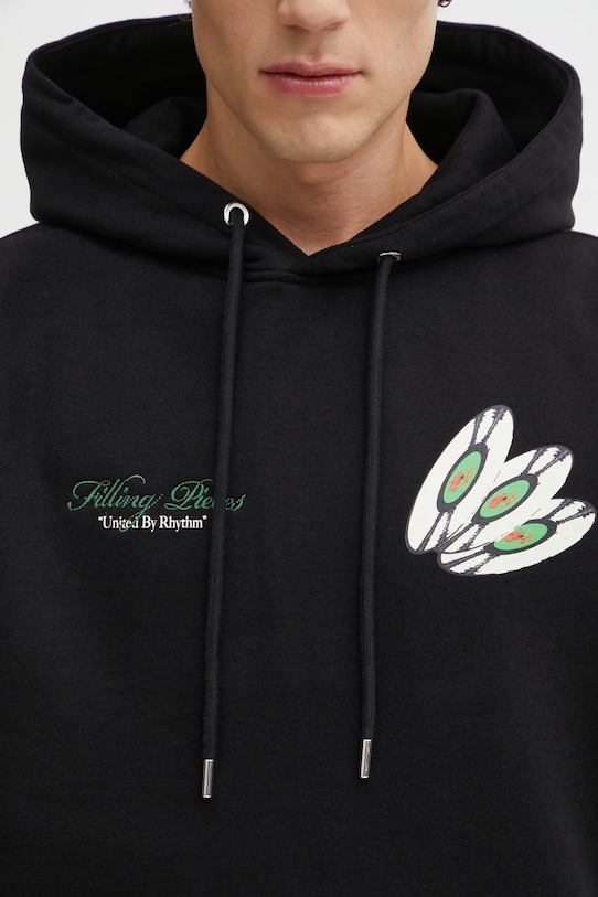 Filling Pieces bluza bawełniana Hoodie DJ czarny 422532501241