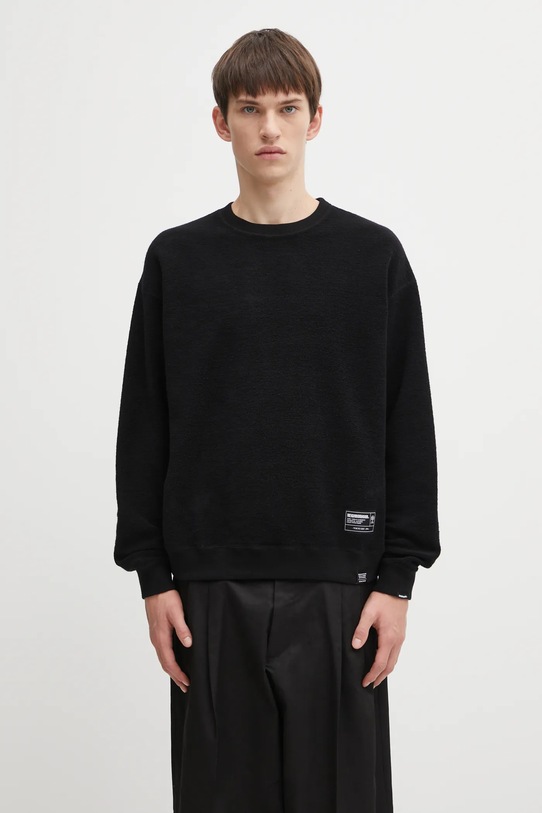 NEIGHBORHOOD bluza dwustronna bawełniana REVERSIBLE SWEAT nadruk czarny 252UWNH.CSM07