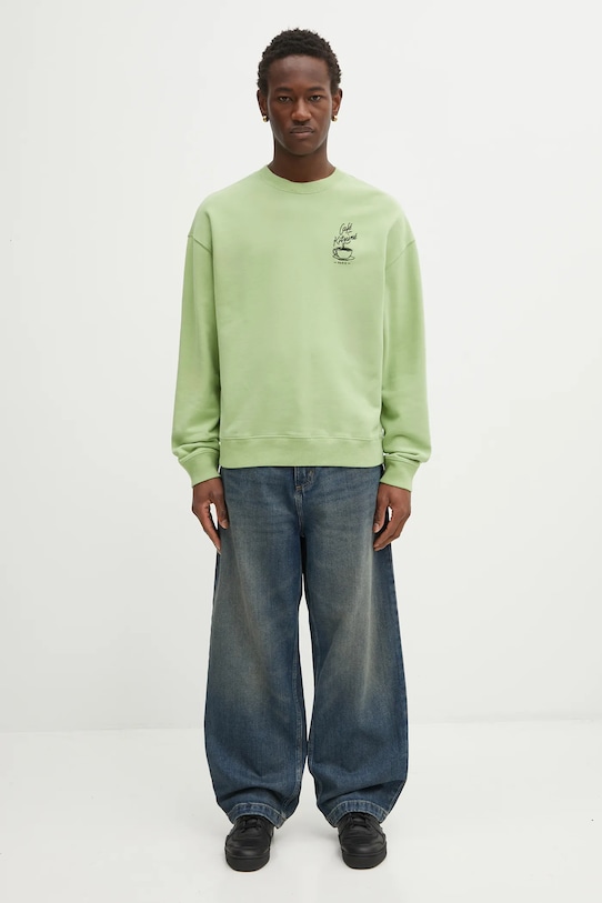 Bavlněná mikina Café Kitsuné Coffee Cup Relaxed CKMU00302KM0330 zelená