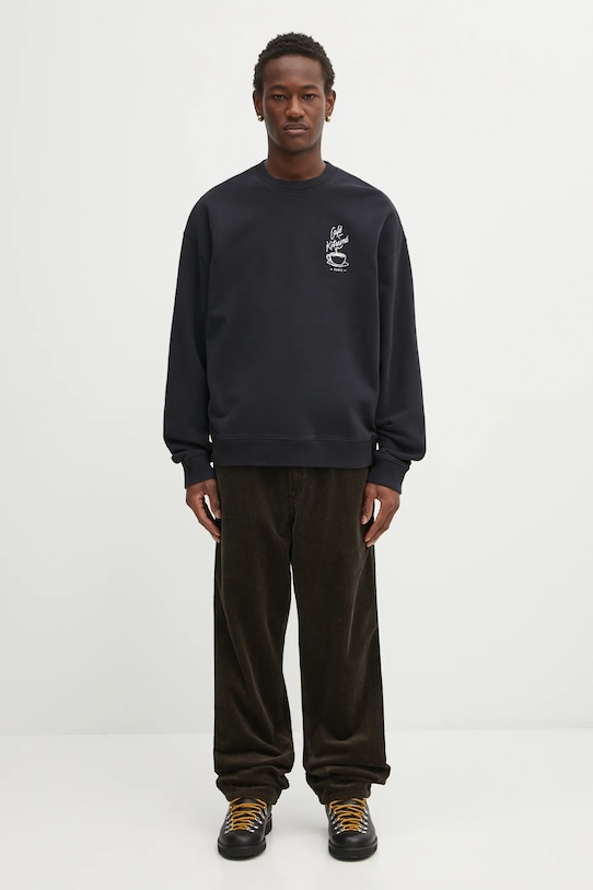 Café Kitsuné bluza bawełniana Coffee Cup Relaxed CKMU00302KM0330 czarny