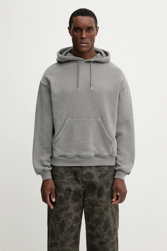 Axel Arigato bluza bawełniana Distort Washed z kapturem szary A3434001