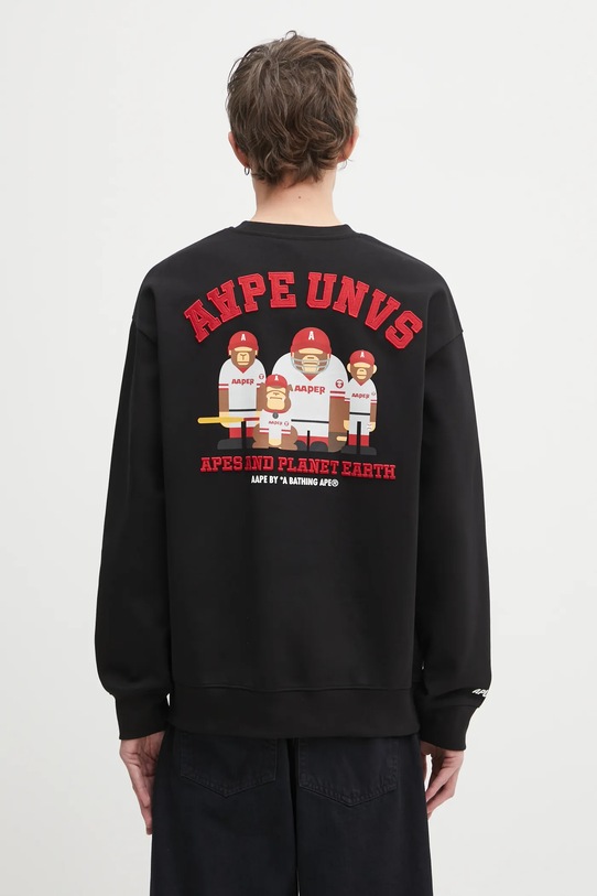 AAPE bluza Aaper Crew Neck nadruk czarny AAPSWMC368XXP