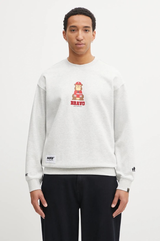 Odzież AAPE bluza Aaper Crew Neck AAPSWMC368XAP szary