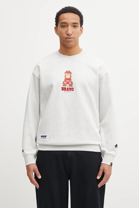 Odzież AAPE bluza Aaper Crew Neck AAPSWMC368XAP szary
