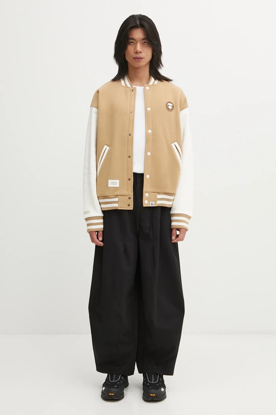 AAPE bluza Now Zip Up AAPSWMC360XXP beżowy