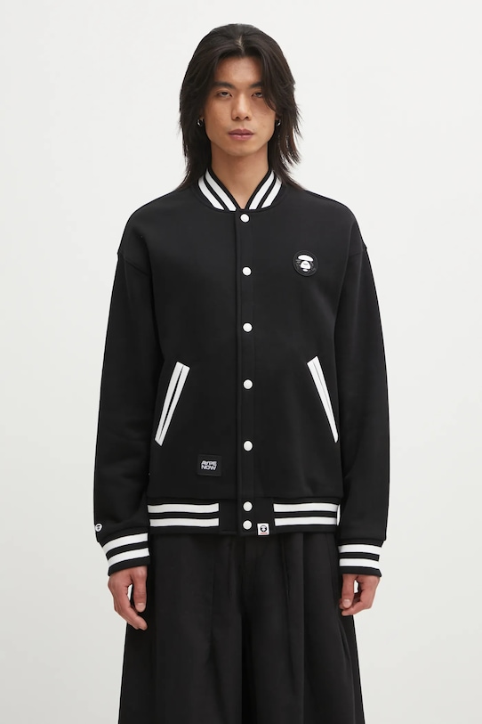 AAPE bluza Now Zip Up gładkie czarny AAPSWMC360XXP