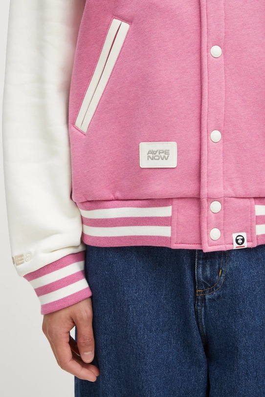 AAPE bluza Now Zip Up różowy AAPSWMC360XAP