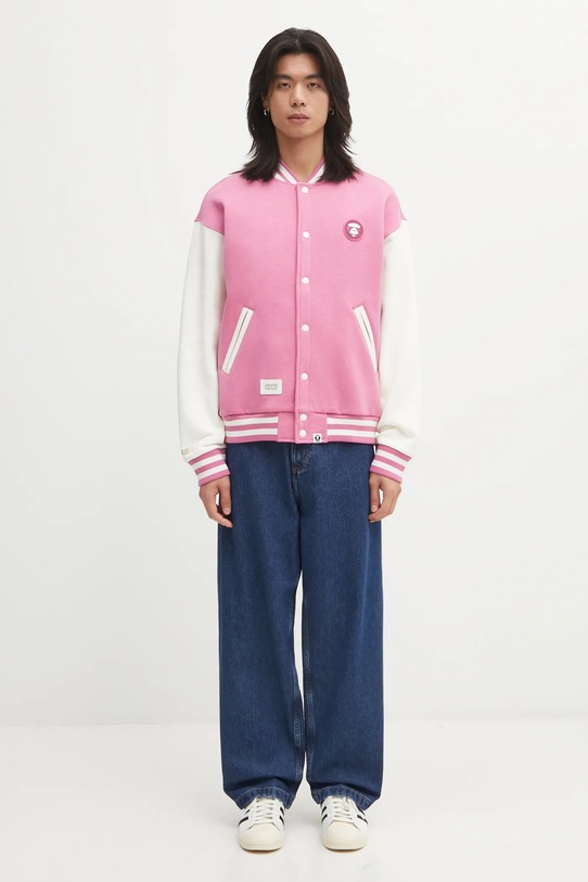 AAPE bluza Now Zip Up AAPSWMC360XAP różowy