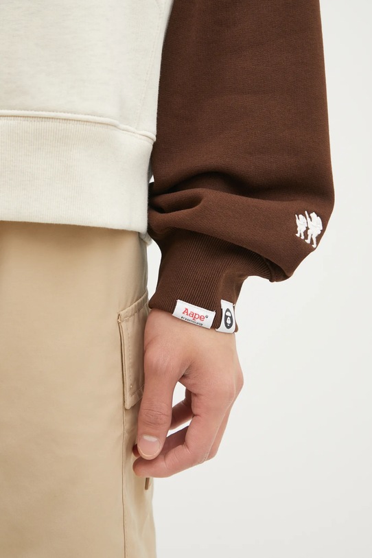 AAPE bluza Main Zip Up Sweater beżowy AAPSWMC387XAP