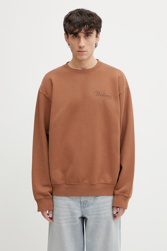 Sporty & Rich Soho bluza bawełniana męska brązowy ST07165083BR26