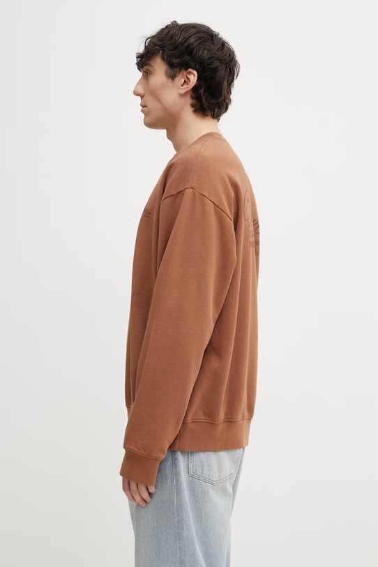Sporty & Rich Soho bluza bawełniana męska ST07165083BR26 brązowy AW25