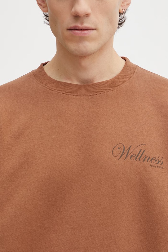 Sporty & Rich Soho bluza bawełniana męska brązowy ST07165083BR26