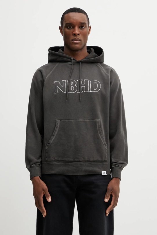 Памучен суичър NEIGHBORHOOD PIGMENT DYED SWEAT изчистен сив 252FPNH.CSM05