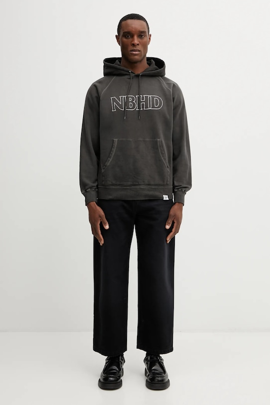 NEIGHBORHOOD bluza bawełniana PIGMENT DYED SWEAT 252FPNH.CSM05 szary